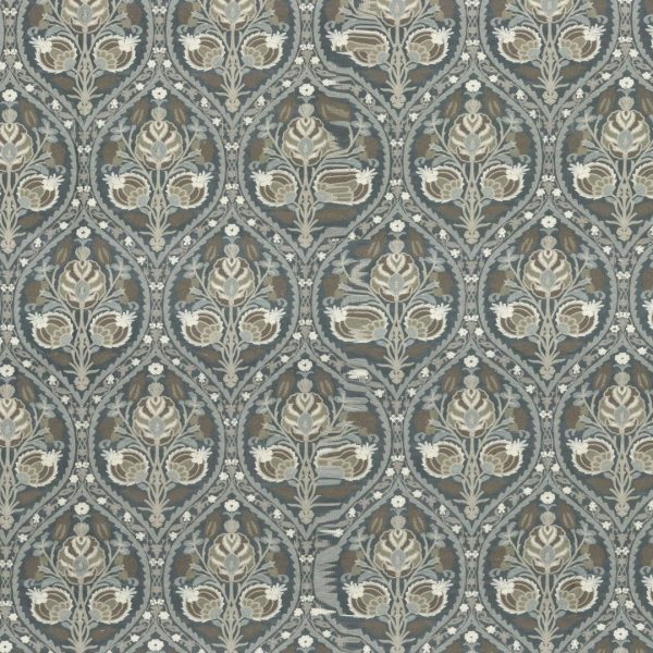 Blue and gray paisley pattern fabric, perfect for top designs. Available online in Mumbai at Pure Concept Home