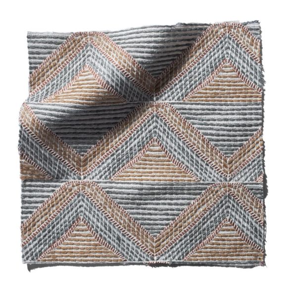 Gray and pink striped blanket with a geometric pattern, available for purchase online in Mumbai at Pure Concept Home