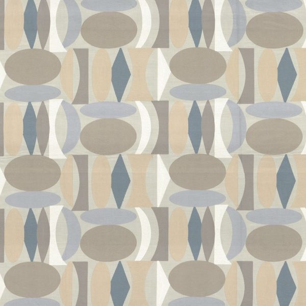 Blue, gray, and beige patterned fabric square available online in Mumbai for pure concept home decor