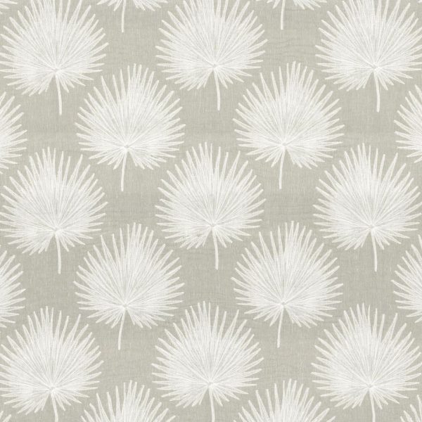 Palm leaf fabric in grey and white - a stylish patterned textile available online at the Best Home Decor Store in Mumbai