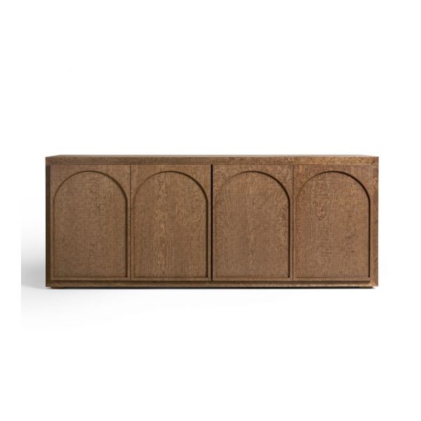 Wooden sideboard with arched doors, available at The Pure Concept Home, a premium furniture store