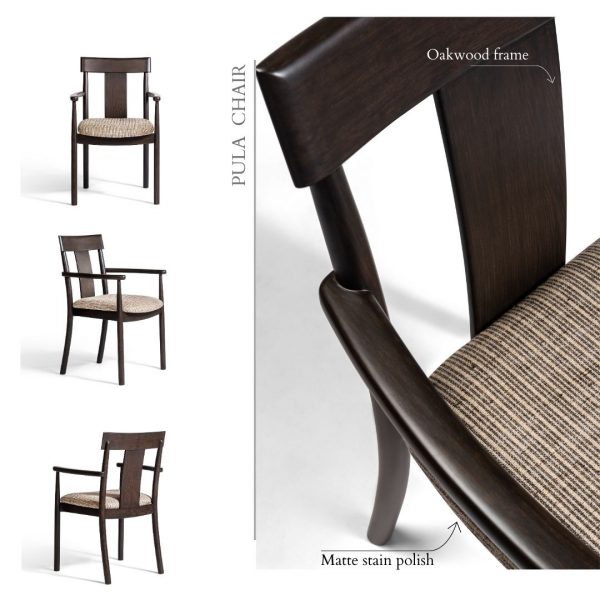 Dining chair with various dimensions displayed at Premium Furniture Store, The Pure Concept Home