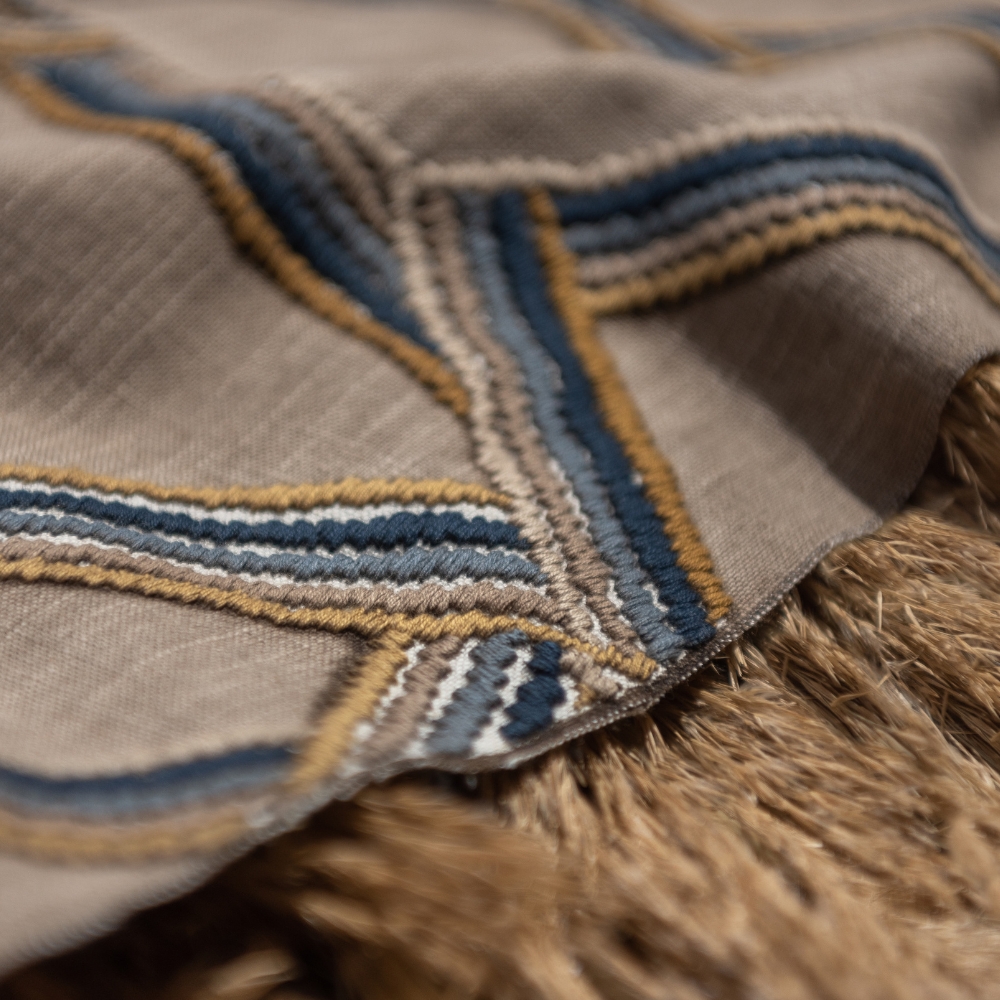 Premium FREYA Fabric with Rustic Embroidery Design