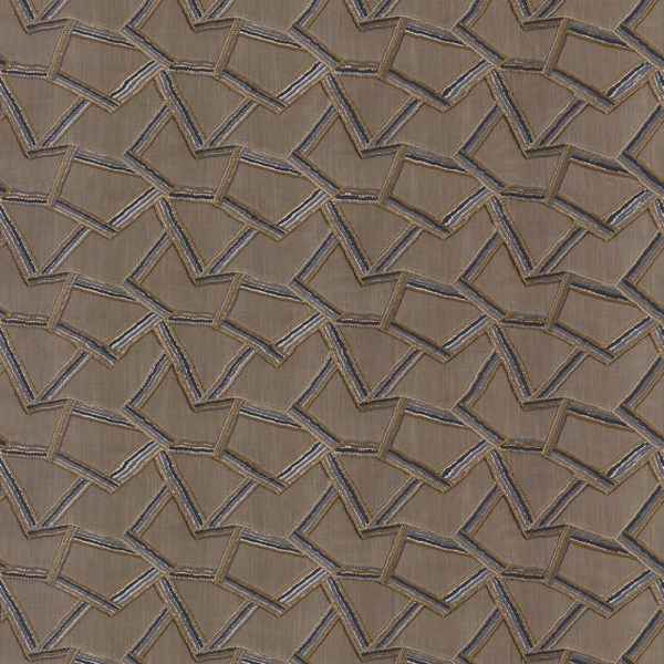 Rust-Brown Embroidered Textile for Drapery, Cushions