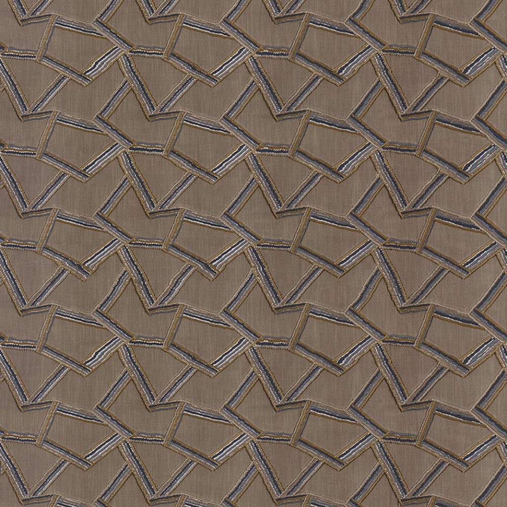 Rust-Brown Embroidered Textile for Drapery, Cushions
