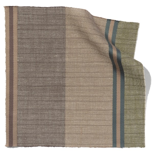 KAMAE rust brown striped cotton-linen blend upholstery