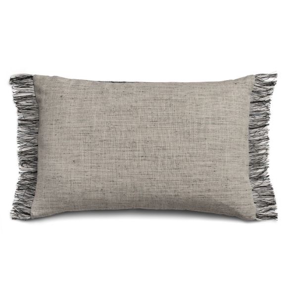 Kumo cotton cushion—ash & smoke grid pattern, modern décor