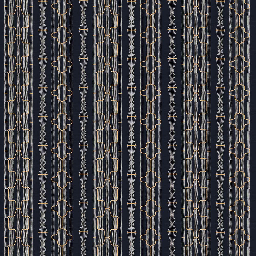 Embroidered Geometric Fabric for Cushions & Drapery