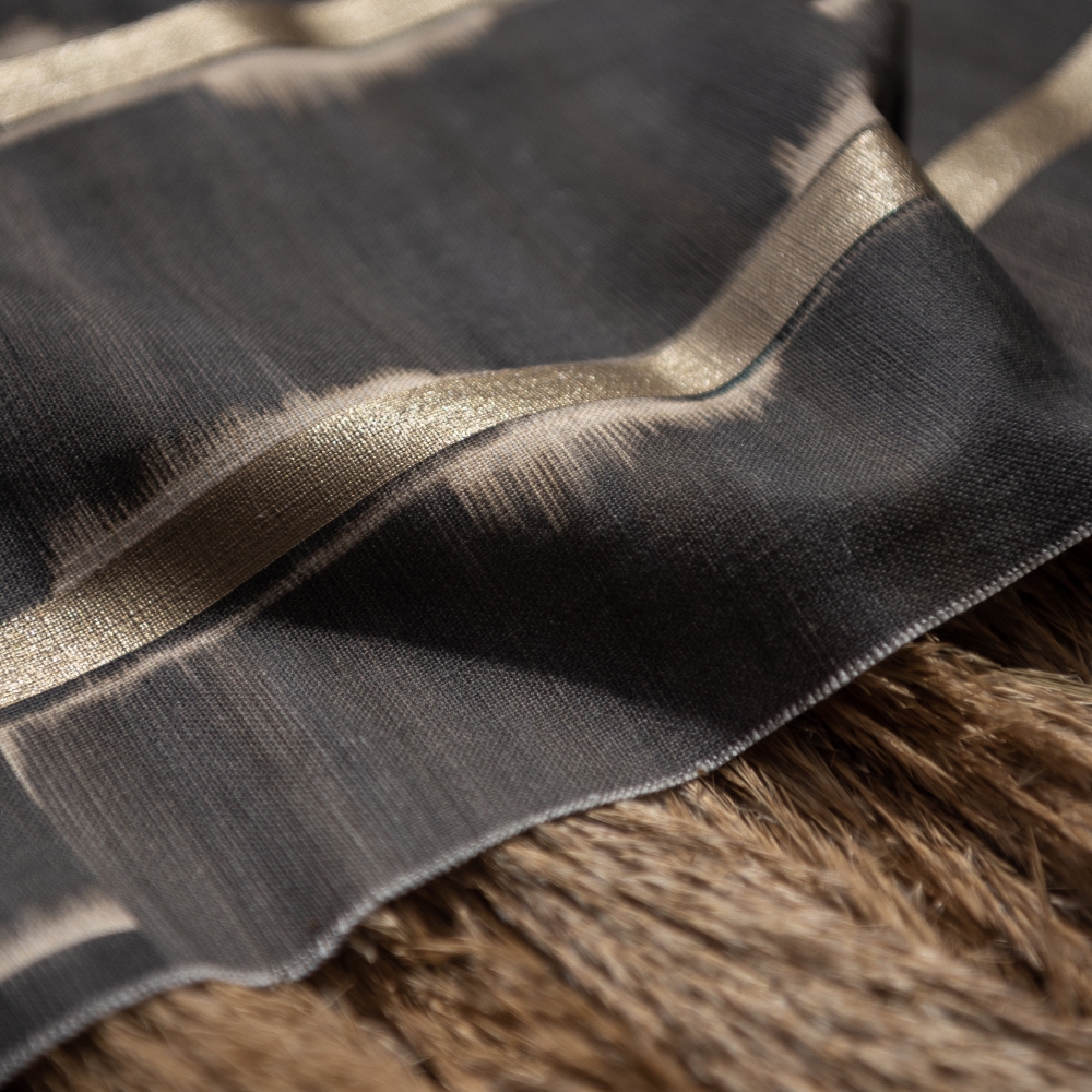 Modern Geometric Cotton Fabric in Sky and Indigo