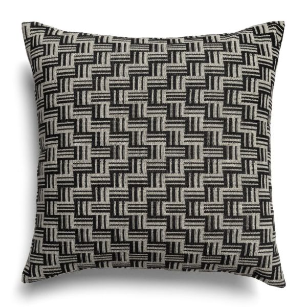 Rumi ash & smoke herringbone cushion cover for modern sofa décor