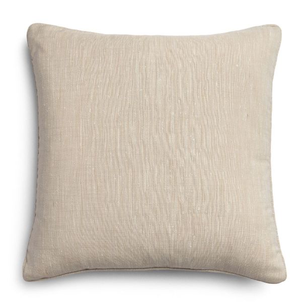 Selca ivory & neutral cushion with textured embroidery