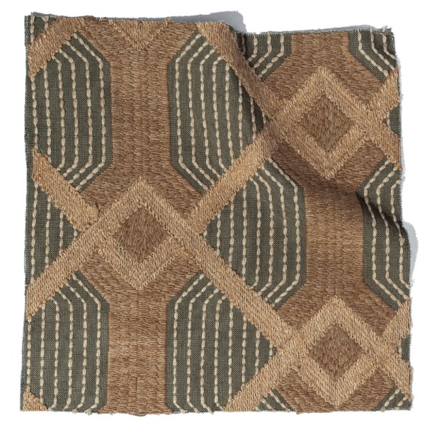 YOKO fabric with fern and grass geometric pattern