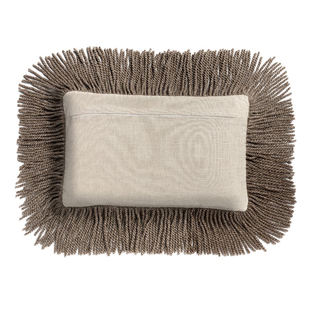 Ivory and neutral Aron Casper fabric cushion for sofa