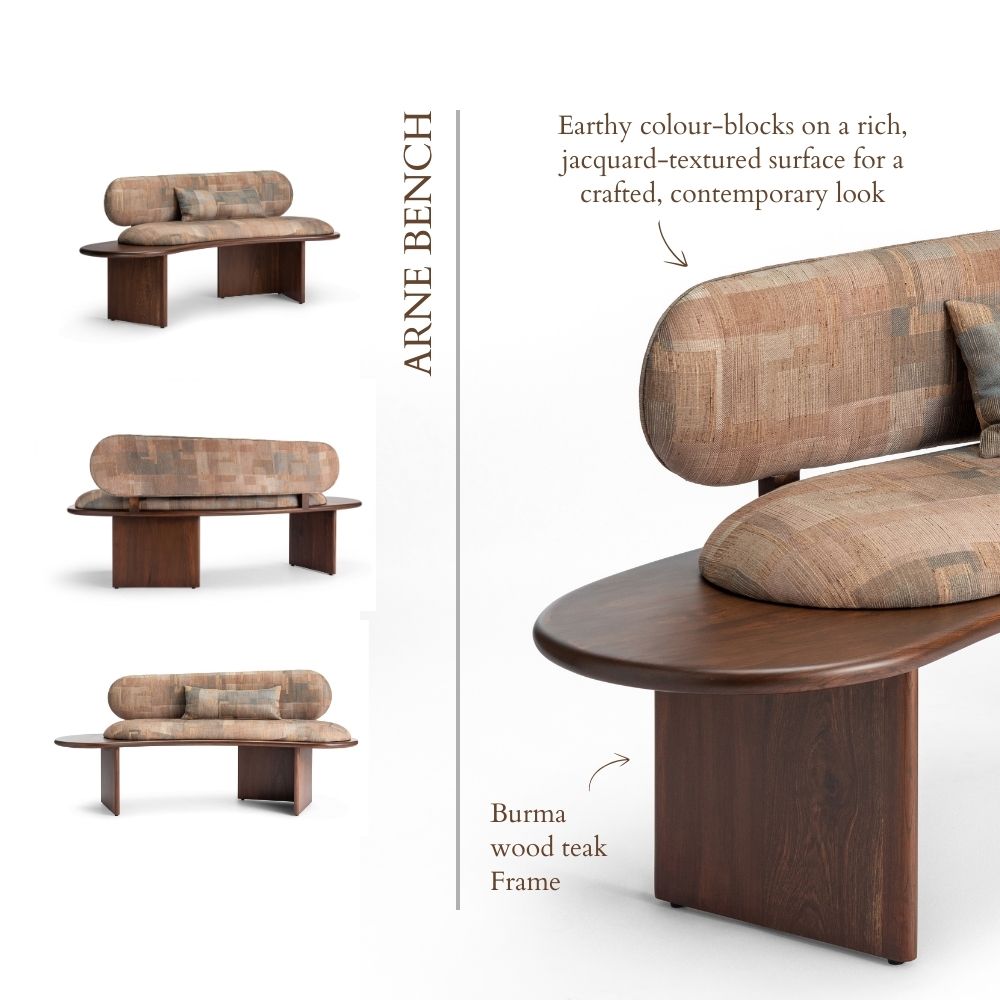 Wooden long bench for living room | Arne Teak Bench